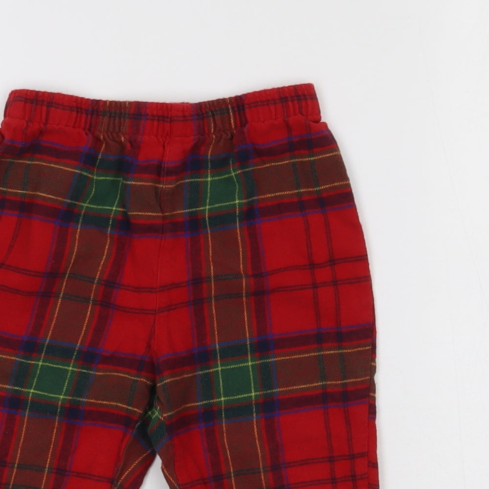 George Boys Red Check   Pyjama Pants Size 2-3 Years