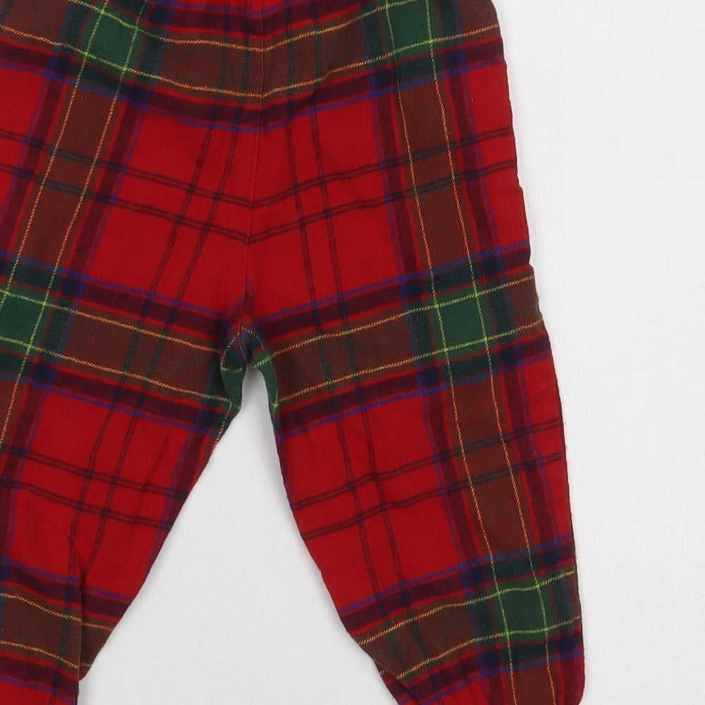 George Boys Red Check   Pyjama Pants Size 2-3 Years