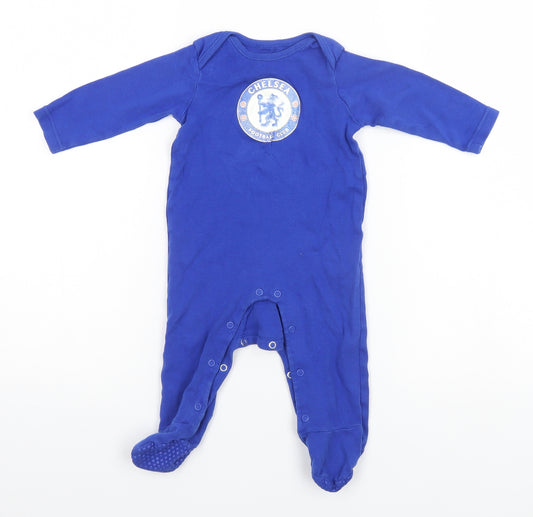Chelsea Baby Blue   Babygrow One-Piece Size 6-9 Months  - Football