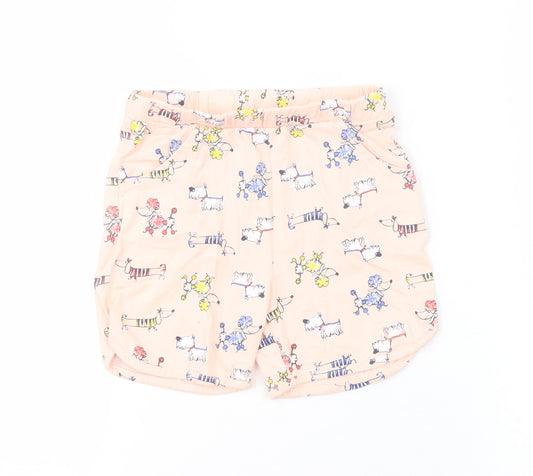 Nutmeg Girls Pink Animal Print  Sweat Shorts Size 5-6 Years