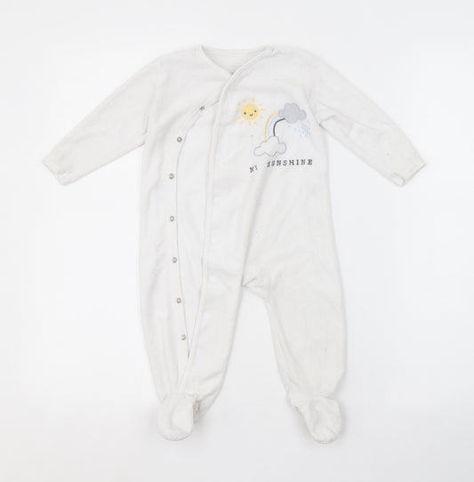 Primark Baby White   Babygrow One-Piece Size 9-12 Months