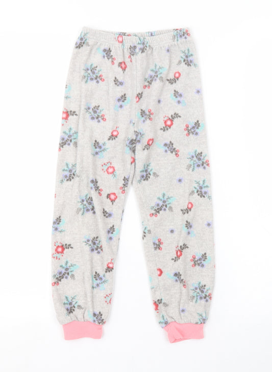 Primark Girls Grey Floral   Pyjama Pants Size 5-6 Years
