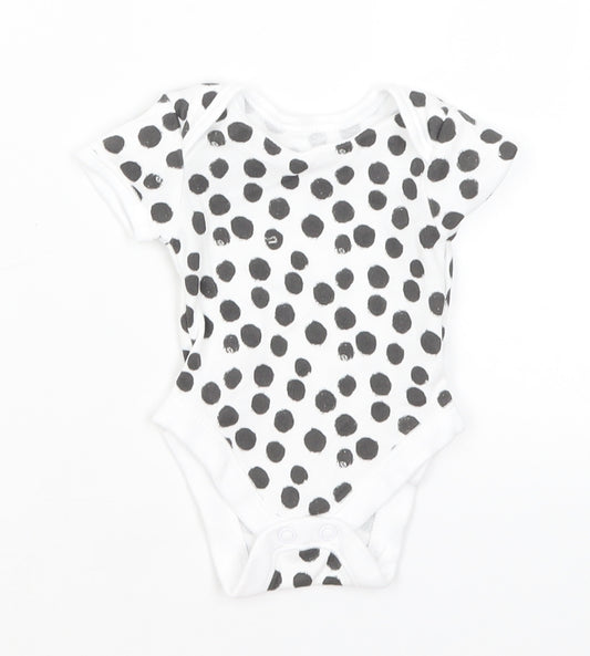 George Baby White Polka Dot  Romper One-Piece Size Newborn