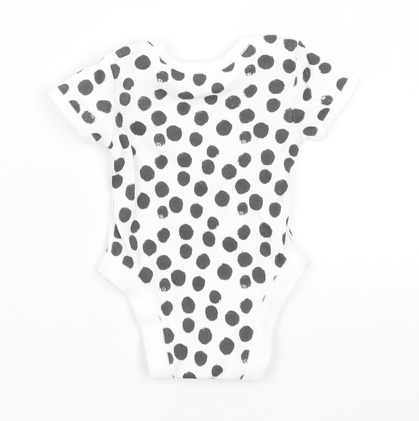 George Baby White Polka Dot  Romper One-Piece Size Newborn