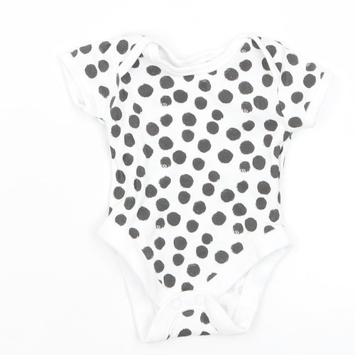 George Baby White Polka Dot  Romper One-Piece Size Newborn