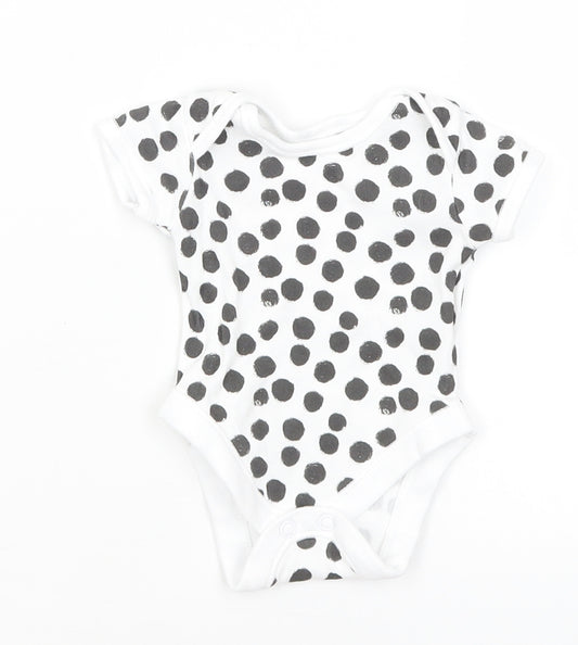 George Baby White Polka Dot  Romper One-Piece Size Newborn