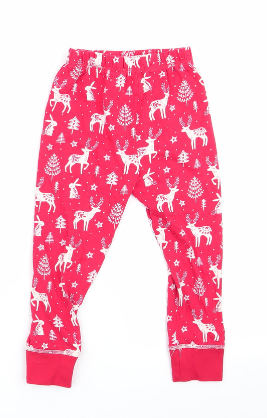 TU Boys Red Animal Print   Pyjama Pants Size 3-4 Years  - Christmas Print