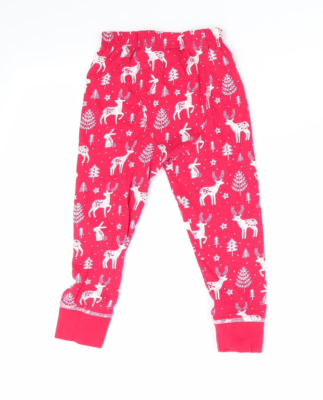 TU Boys Red Animal Print   Pyjama Pants Size 3-4 Years  - Christmas Print