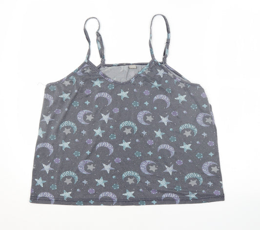SheIn Womens Grey Argyle/Diamond  Top Pyjama Top Size XL