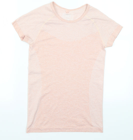 Workout Womens Pink  Polyester Basic T-Shirt Size 10