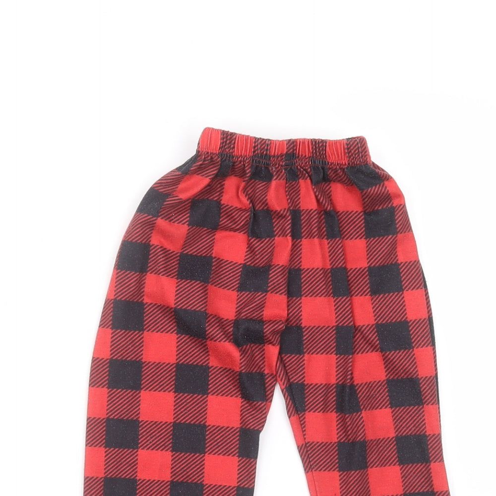 Preworn Boys Red Striped Polyester Sweatpants Trousers Size 3 Years  Regular