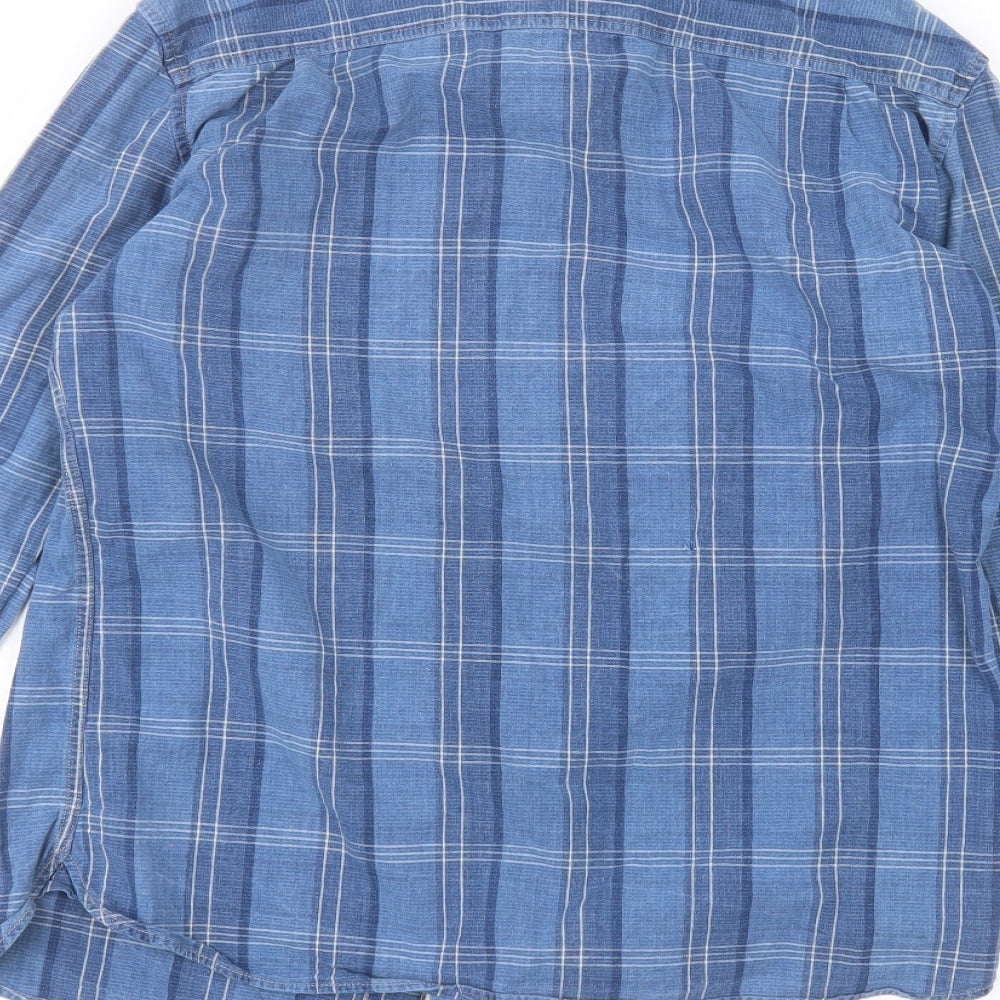 Jasper Conran Mens Blue  Cotton  Dress Shirt Size M Collared