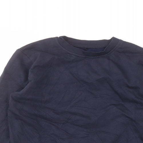 George Boys Blue Round Neck  Cotton Pullover Jumper Size 11-12 Years