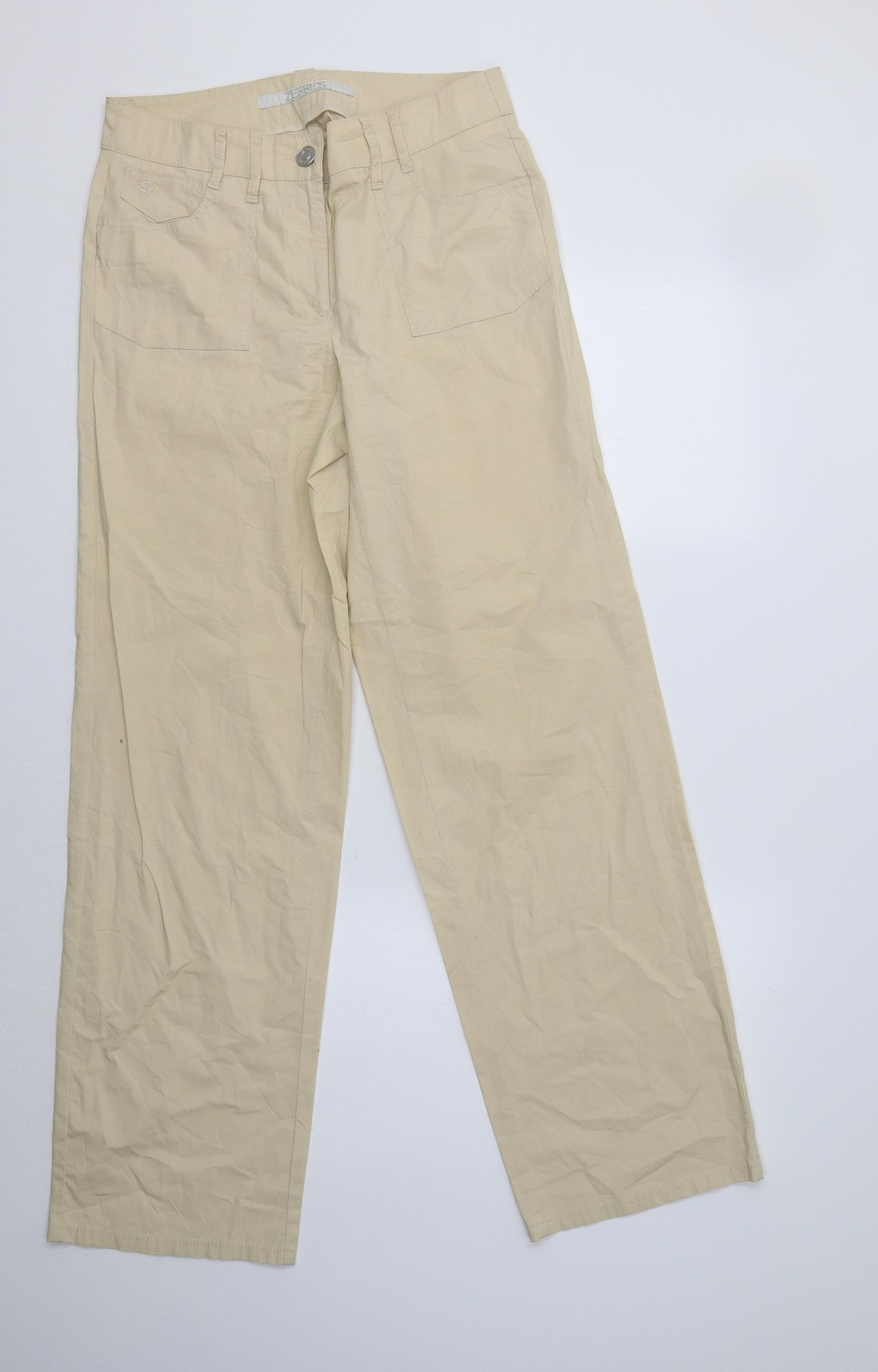 ZERRES Womens Beige  Cotton Trousers  Size 10 L33 in Regular