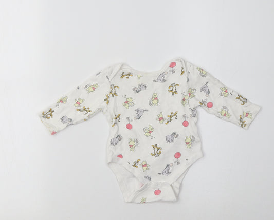 Primark Baby White Geometric Cotton Romper One-Piece Size 3-6 Months   - Winnie The Pooh