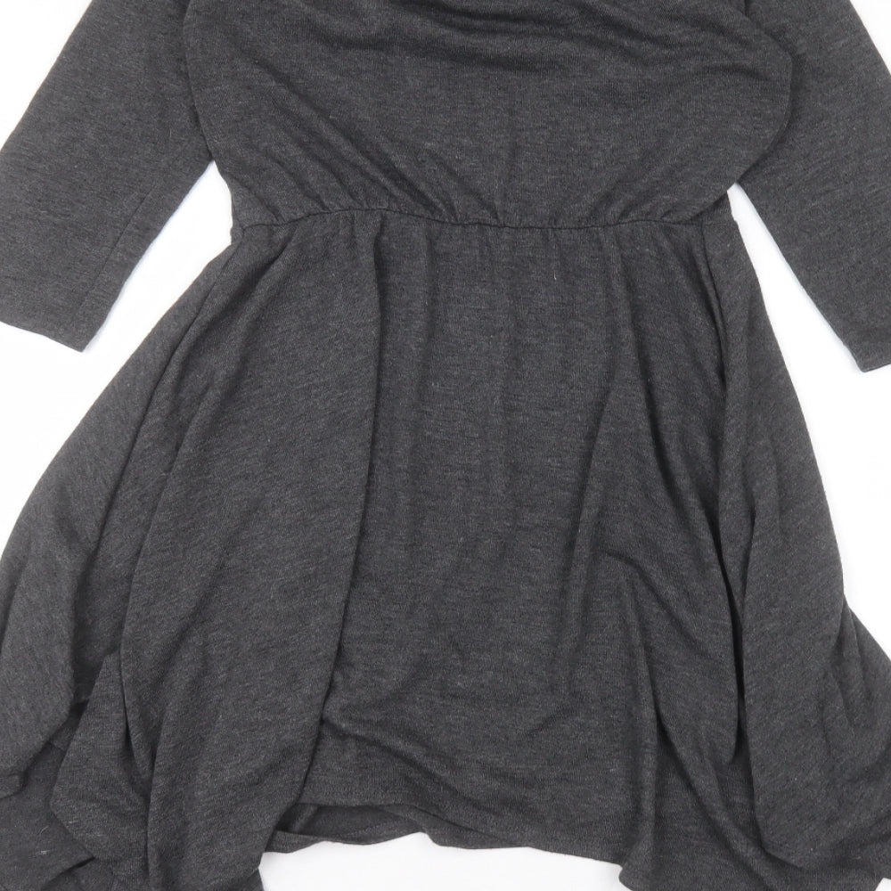 Monteau Womens Grey  Polyester A-Line  Size S Round Neck