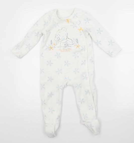 George Baby White Spotted Cotton Babygrow One-Piece Size 12-18 Months