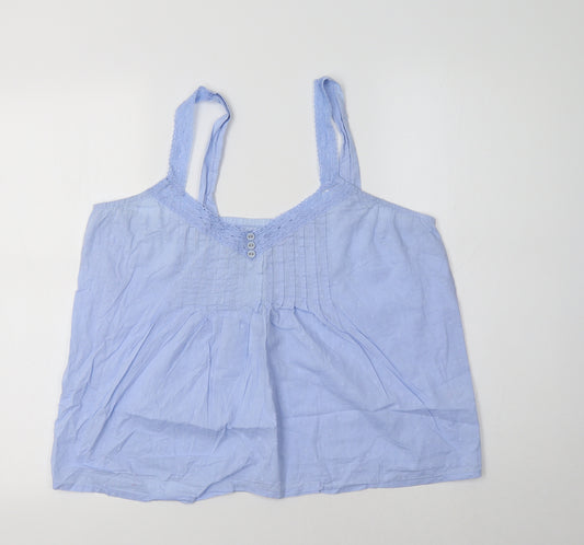 George Womens Blue  Cotton Cami Pyjama Top Size 14