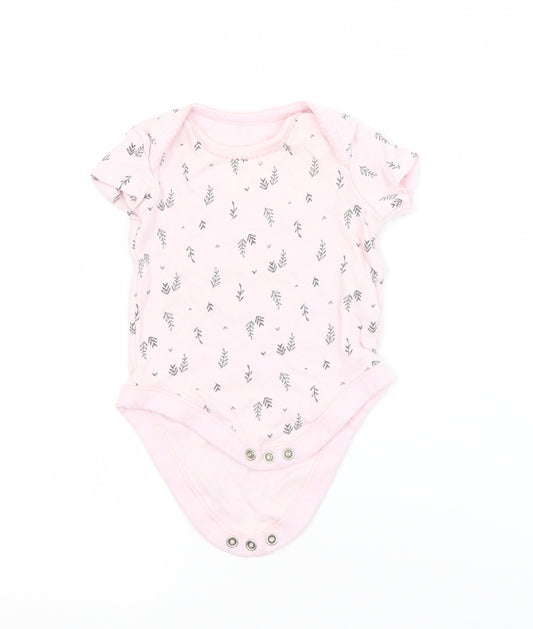F&F Baby Pink Flecked Cotton Babygrow One-Piece Size 3-6 Months