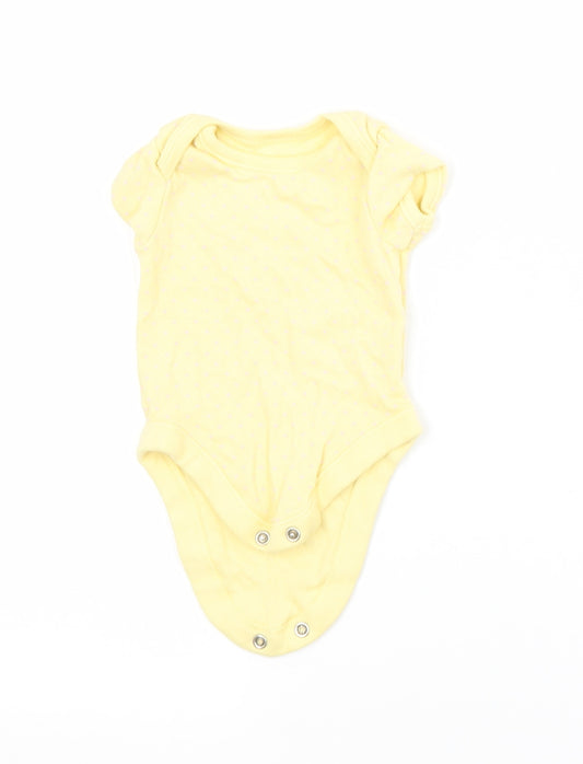 George Baby Yellow Spotted Cotton Babygrow One-Piece Size 0-3 Months