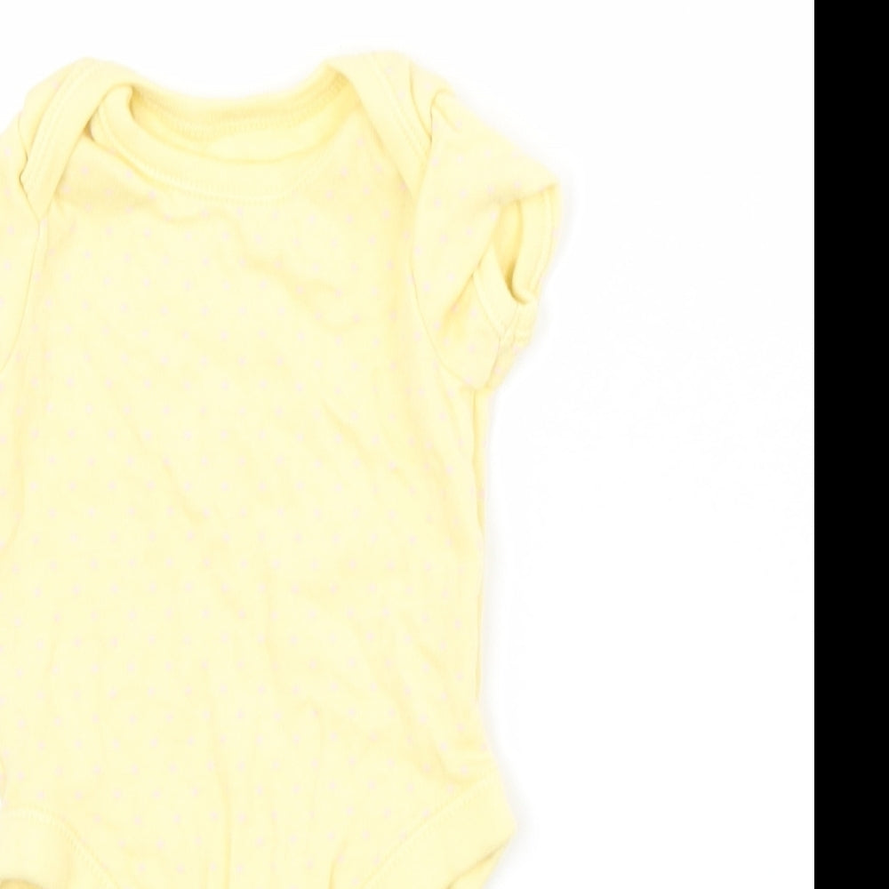 George Baby Yellow Spotted Cotton Babygrow One-Piece Size 0-3 Months