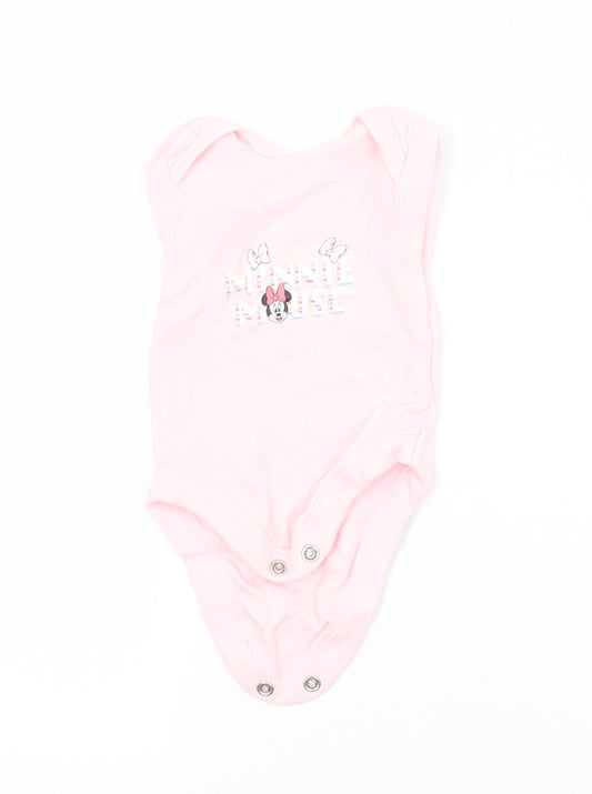 George Baby Pink  Cotton Babygrow One-Piece Size 0-3 Months   - MINNIE MOUSE