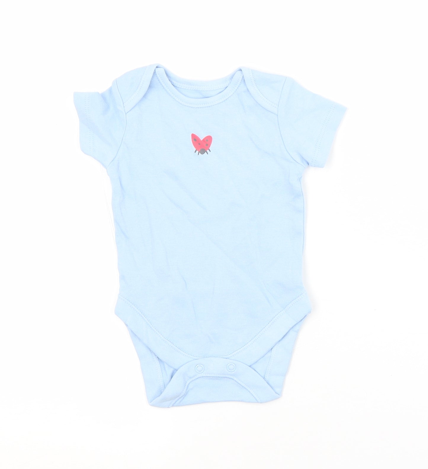 George Baby Blue  Cotton Babygrow One-Piece Size 0-3 Months   - LADYBUG