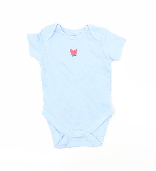 George Baby Blue  Cotton Babygrow One-Piece Size 0-3 Months   - LADYBUG