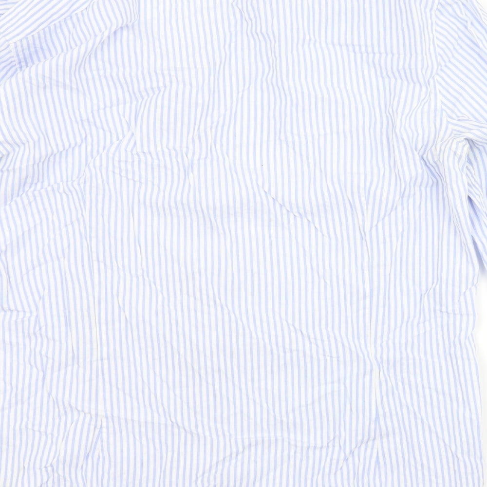 OSBORNE Mens Blue Striped   Dress Shirt Size 15.5 Collared