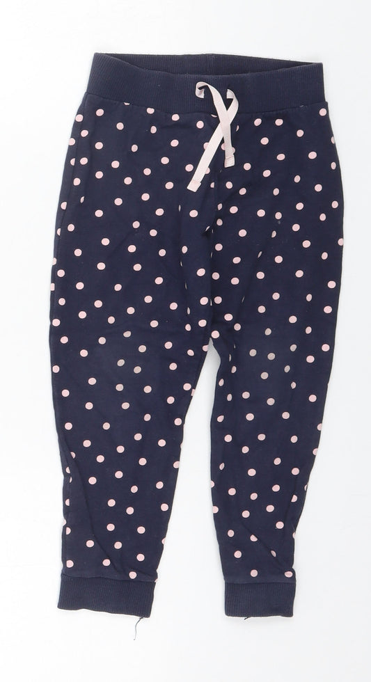 George Girls Blue Polka Dot Cotton  Pyjama Pants Size 3-4 Years