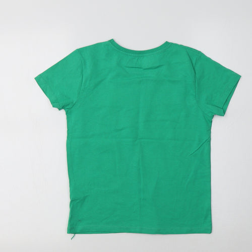 Mojang Girls Green  Cotton Basic T-Shirt Size 7-8 Years Crew Neck  - Minecraft