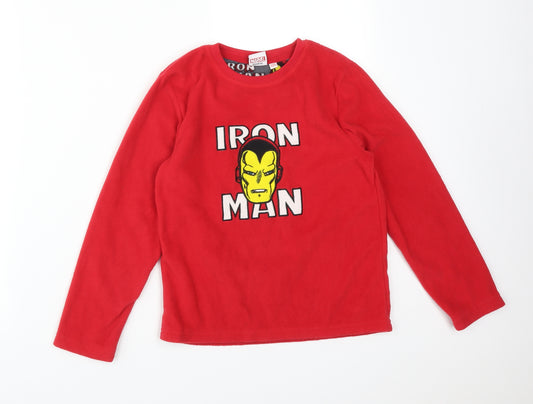Primark Boys Red Solid Polyester  Pyjama Top Size 8-9 Years   - IRON MAN