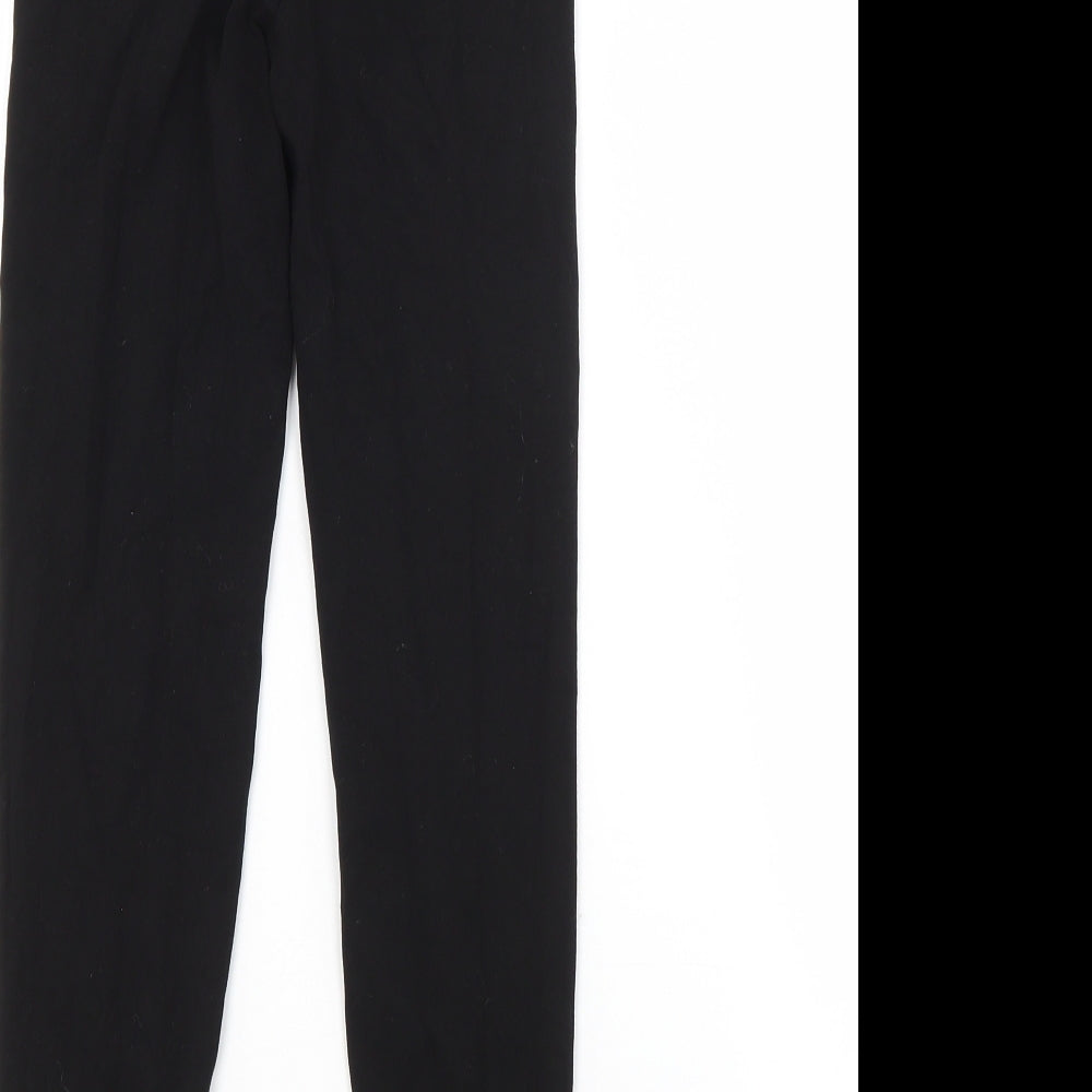 Preworn Girls Black  Cotton Capri Trousers Size 11 Years L22 in Regular