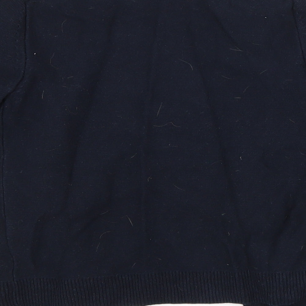 Zara Boys Blue V-Neck  Cotton Cardigan Jumper Size 5 Years