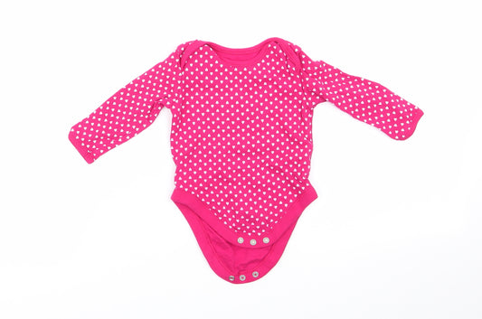 George Girls Pink Polka Dot Cotton Romper One-Piece Size 6-9 Months   - Polka Hearts
