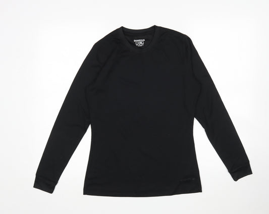 Campri Womens Black  Polyester Basic T-Shirt Size 10 Round Neck
