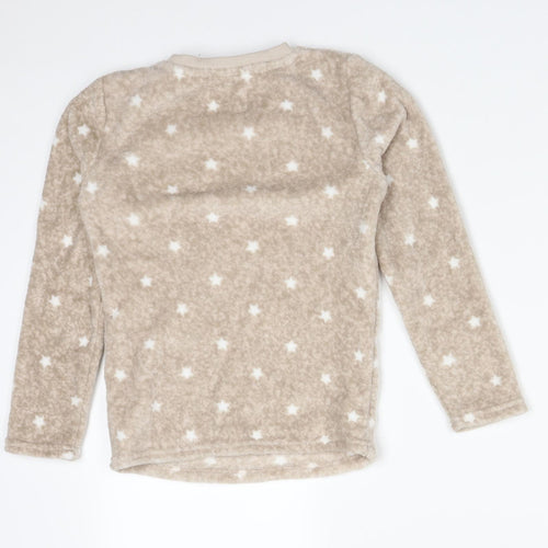 F&F Girls Brown Polka Dot Polyester  Pyjama Top Size 8-9 Years   - BEAR, STARS