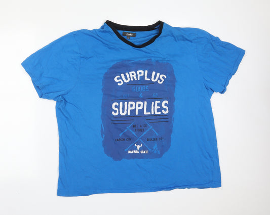 Studio Mens Blue Solid Cotton  Pyjama Top Size 2XL   - SURPLUS SUPPLIES