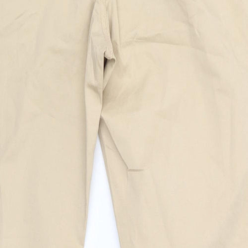 YAYA Womens Beige  Cotton Dress Pants Trousers Size 12 L26 in Regular