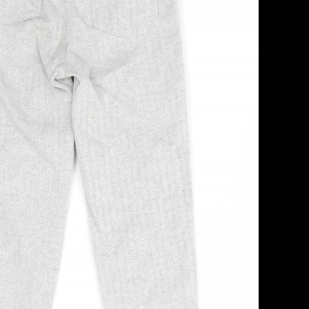 Preworn Boys Grey Herringbone  Dress Pants Trousers Size 3 Years  Regular  - Grey Green