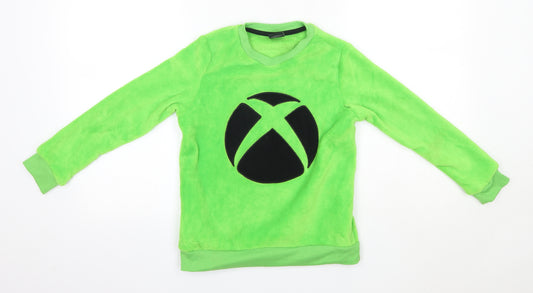 F&F Boys Green Round Neck  Polyester Pullover Jumper Size 8-9 Years   - Minecraft