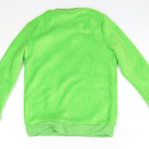 F&F Boys Green Round Neck  Polyester Pullover Jumper Size 8-9 Years   - Minecraft