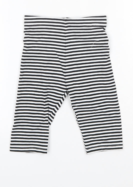 George Girls Black Striped Cotton Jogger Trousers Size 2-3 Years  Regular