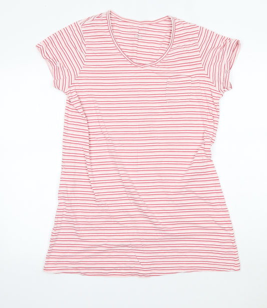 Matalan Womens Pink Striped 100% Cotton Top Pyjama Top Size M