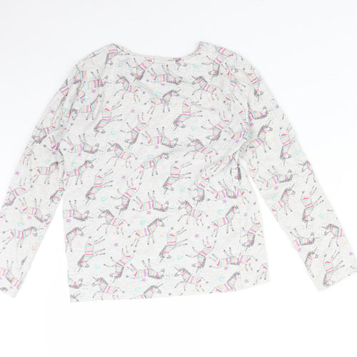 F&F Girls Multicoloured Animal Print Cotton  Pyjama Top Size 9-10 Years   - UNICORN