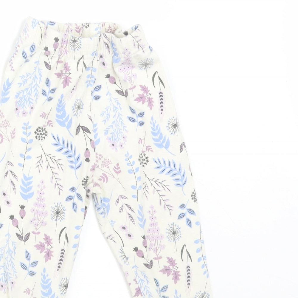 FROZEN 2 Girls Multicoloured Floral Cotton  Pyjama Pants Size 3-4 Years