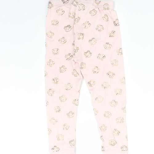 George Girls Pink Animal Print Cotton  Trousers Size 3-4 Years  Regular  - CHILDREN IN NEED PUDSEY