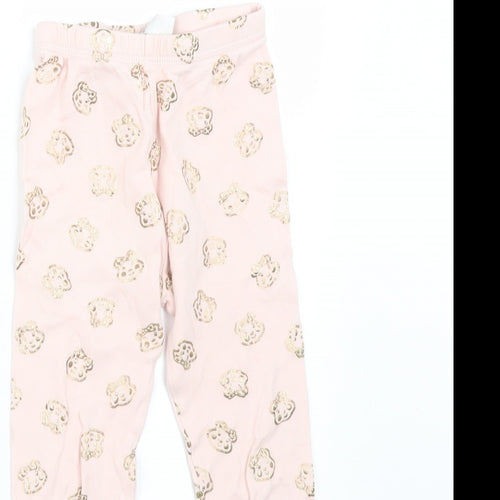 George Girls Pink Animal Print Cotton  Trousers Size 3-4 Years  Regular  - CHILDREN IN NEED PUDSEY