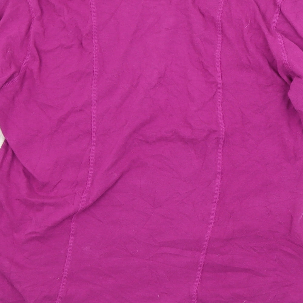 Preworn Womens Purple  Cotton Basic T-Shirt Size 14 Crew Neck