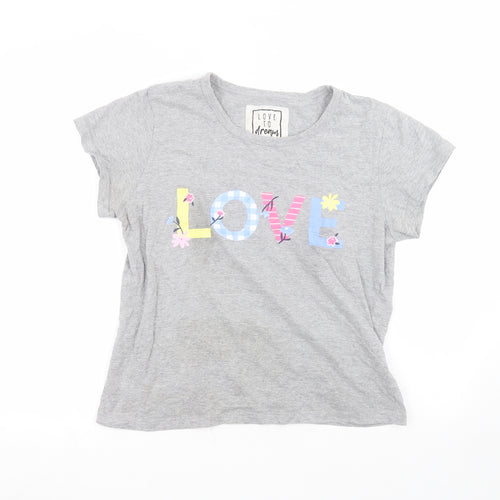 Love To Dream Womens Grey  Cotton Basic T-Shirt Size 12 Round Neck